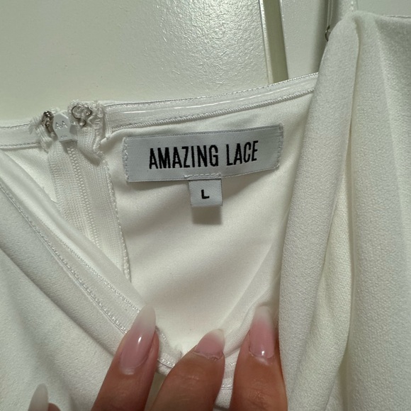 White Mini Bling Bow Dress - Picture 4 of 4